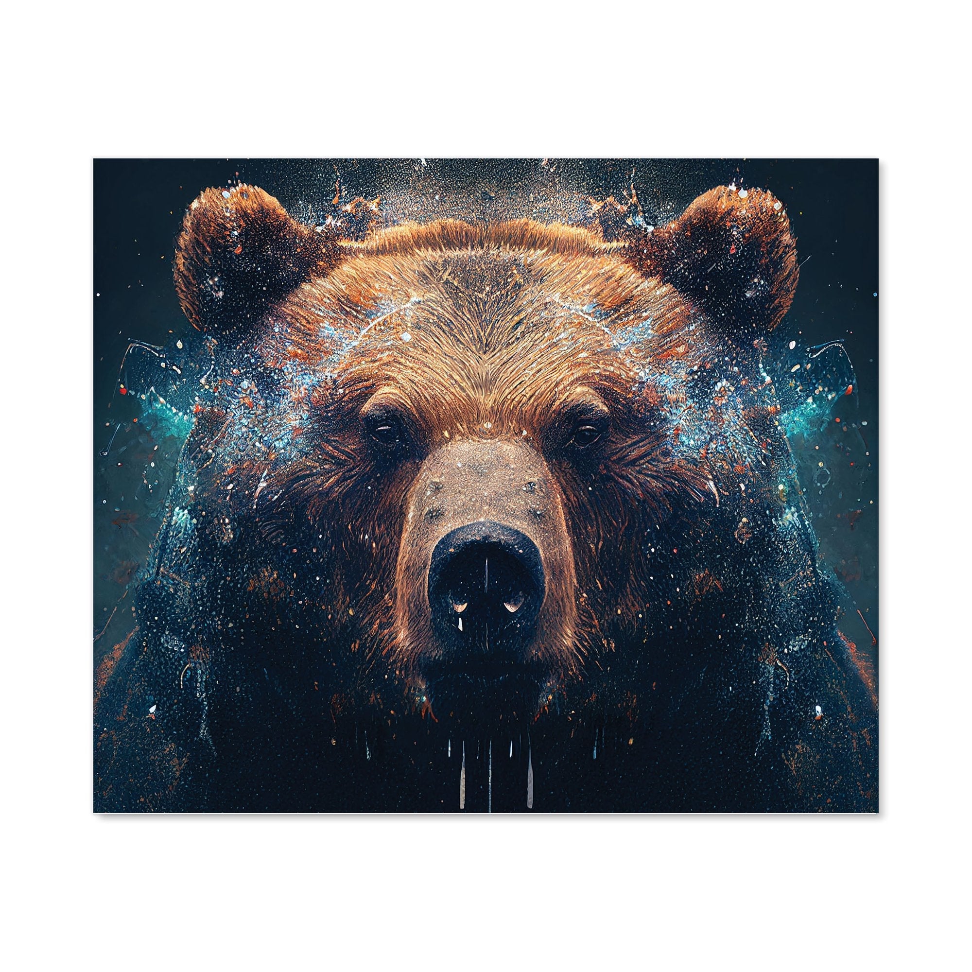 Brown Bear Face Splashart Kitchen Splashback
