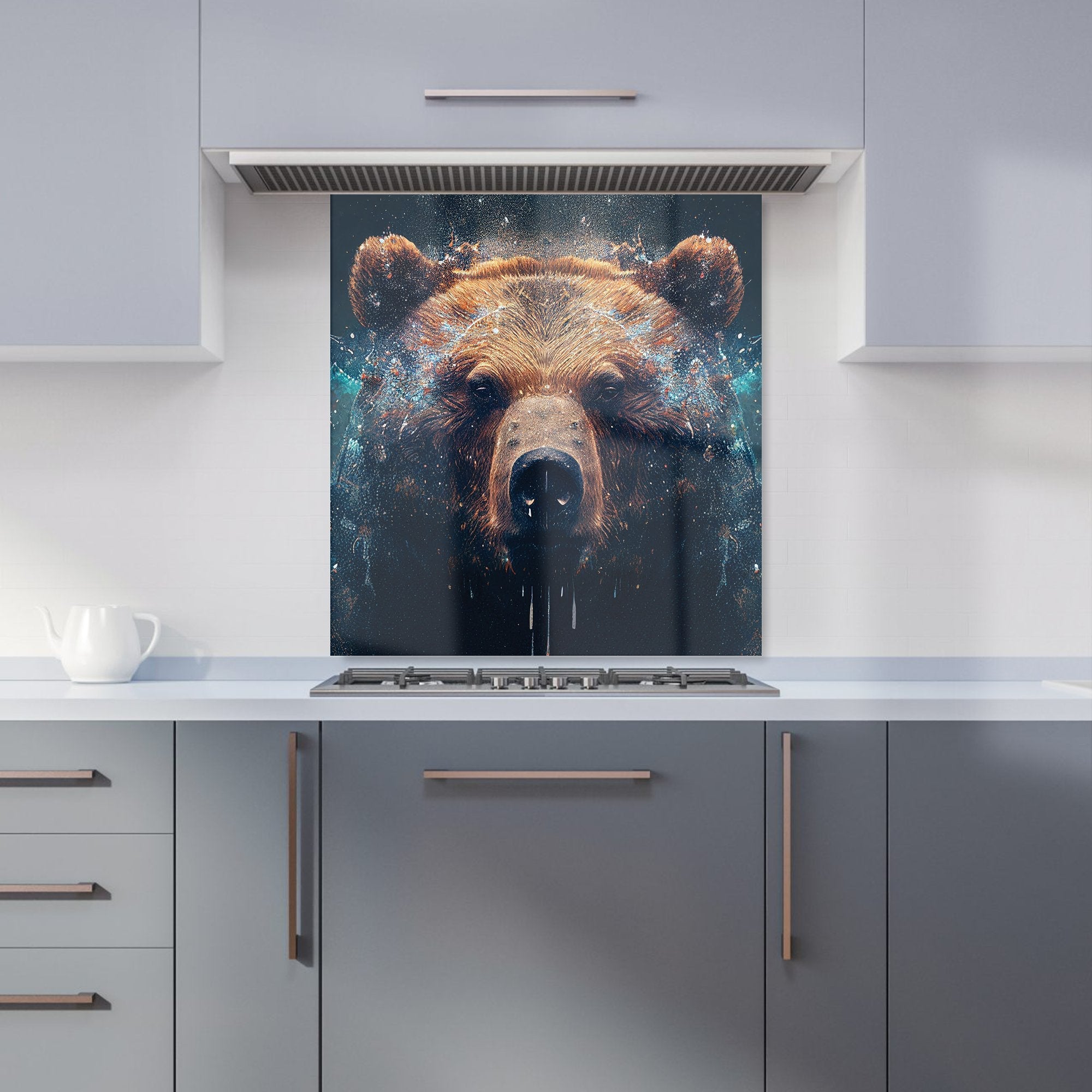 Brown Bear Face Splashart Kitchen Splashback