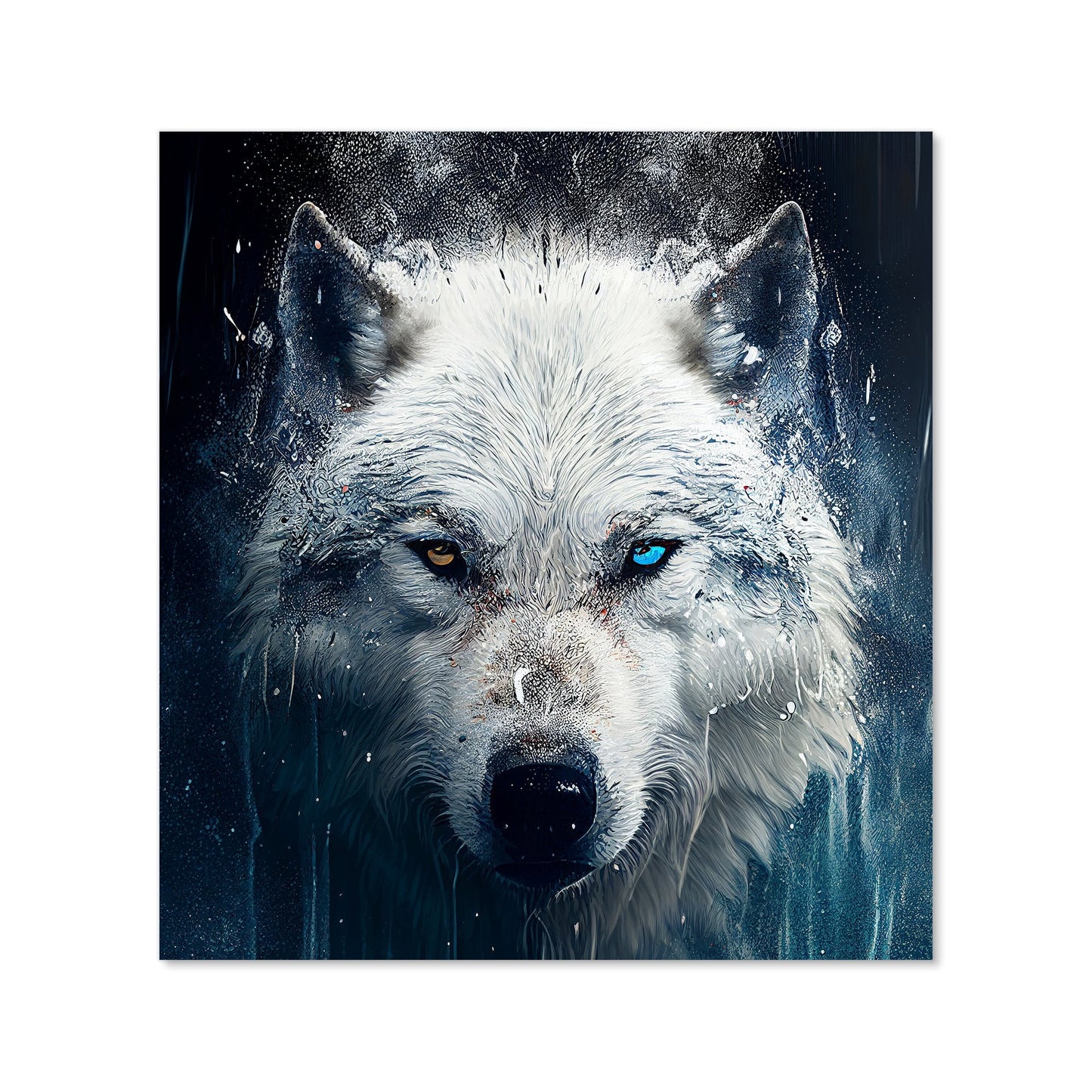 White Wolf Face Splashart Kitchen Splashback