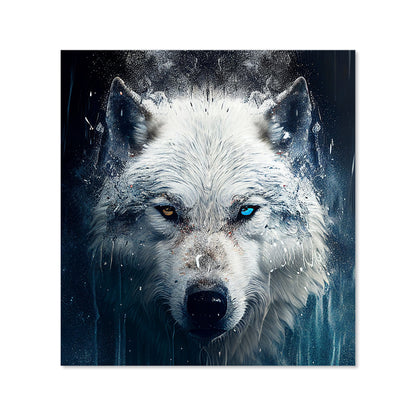 White Wolf Face Splashart Kitchen Splashback