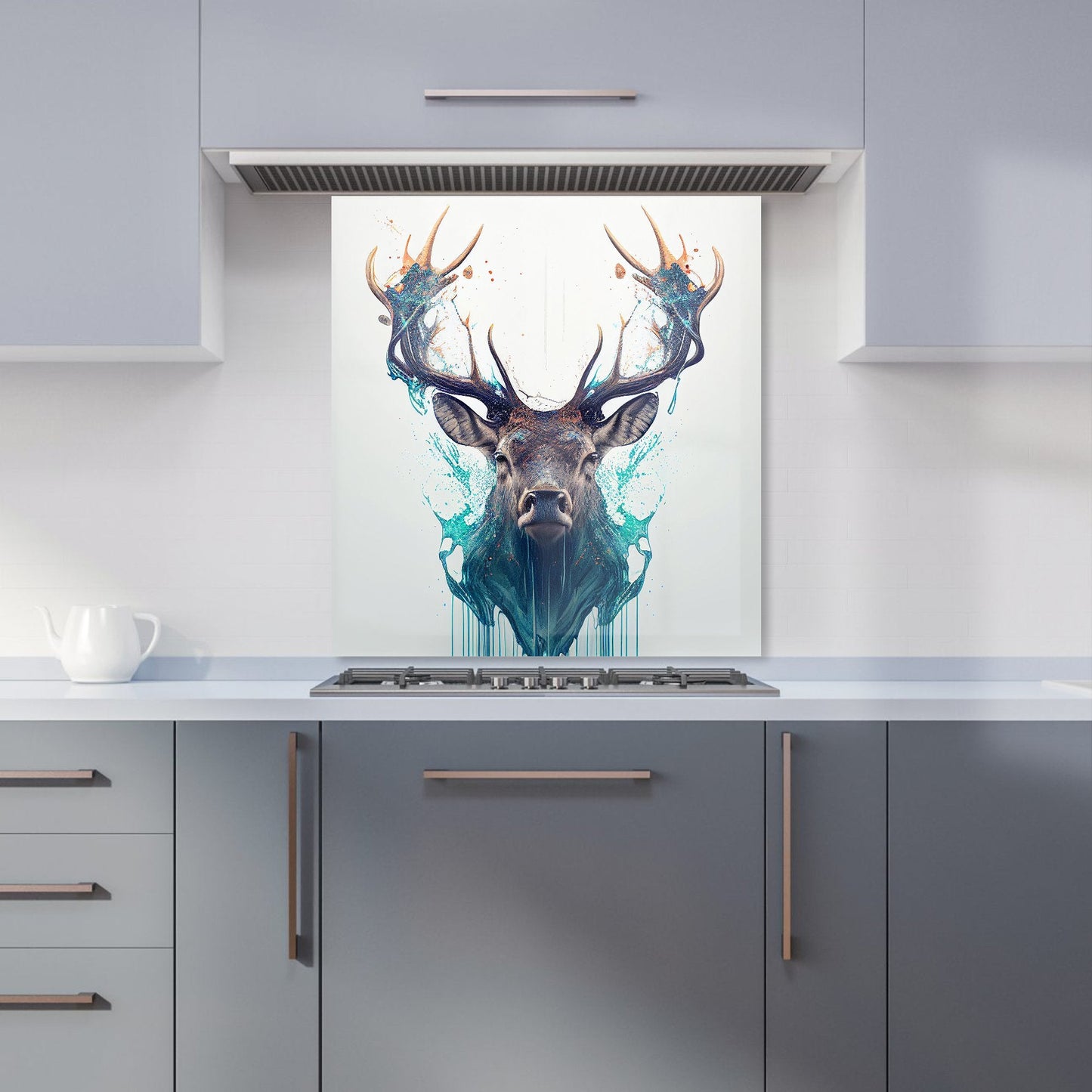 Stag Face Splashart Kitchen Splashback