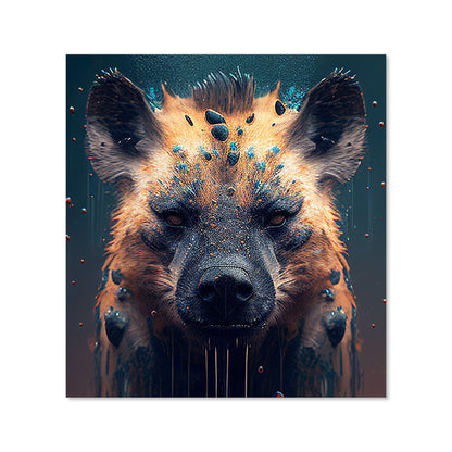 Hyena Face Splashart Dark Background Kitchen Splashback