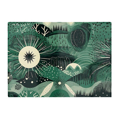 Abstract Green Moon Glass Chopping Board