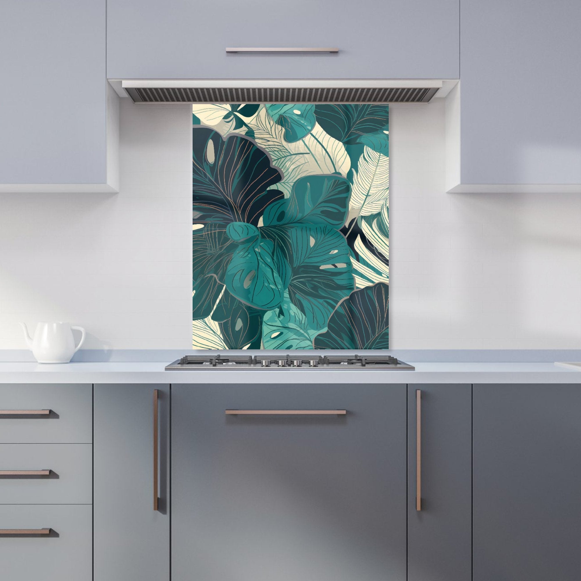 Tropical Green Leaves Kitchen Splashback