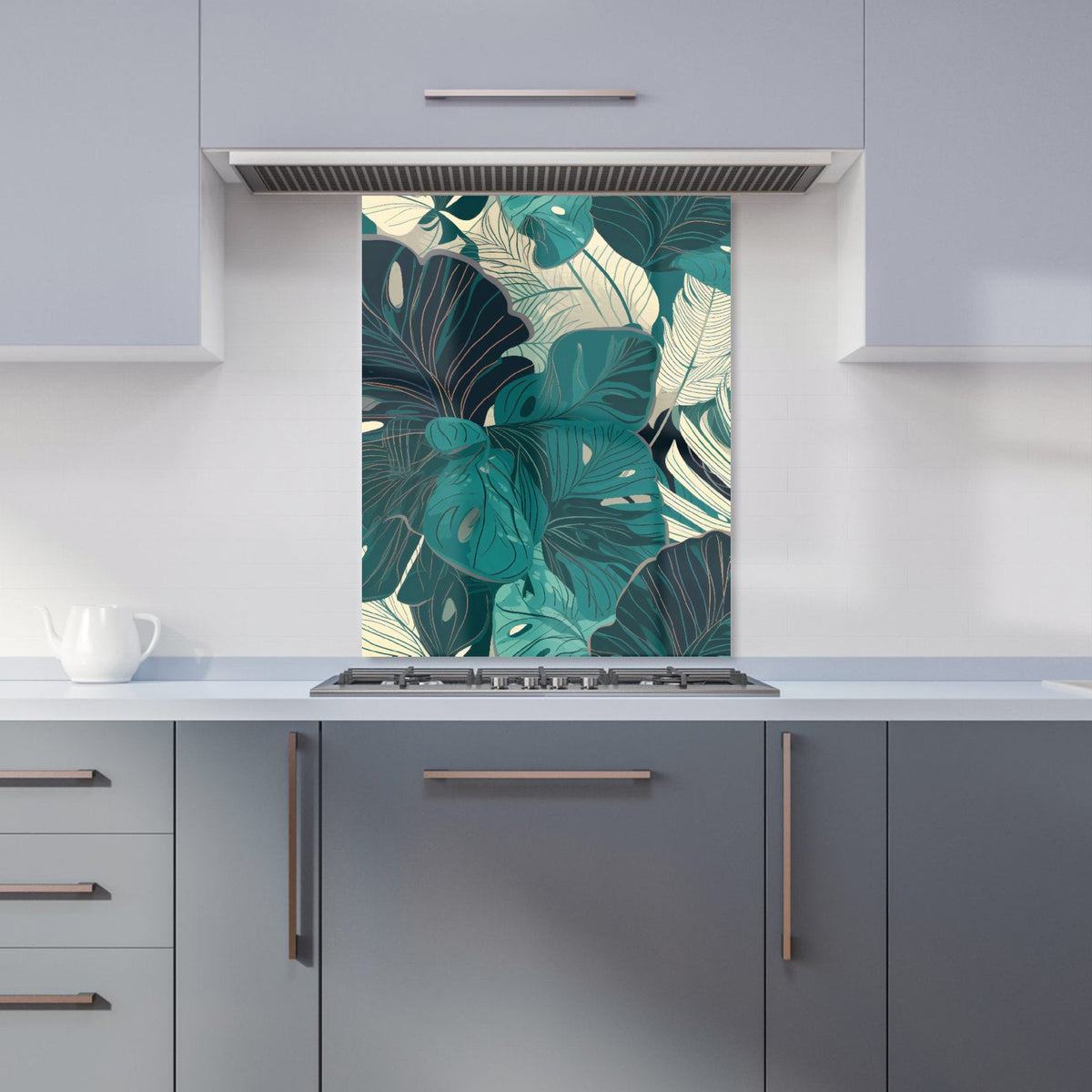 Tropical Green Leaves Kitchen Splashback