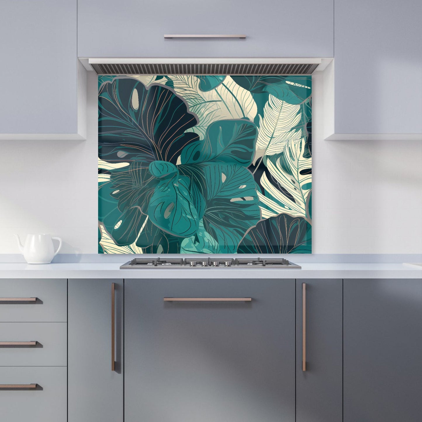 Tropical Green Leaves Kitchen Splashback