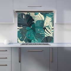 Tropical Green Leaves Kitchen Splashback