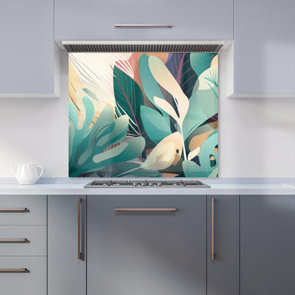 Abstract Tropical Leaves Kitchen Splashback