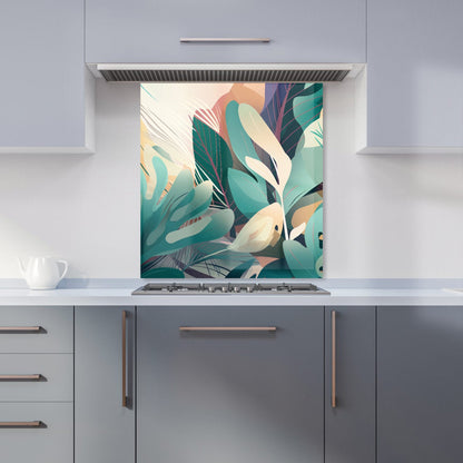 Abstract Tropical Leaves Kitchen Splashback