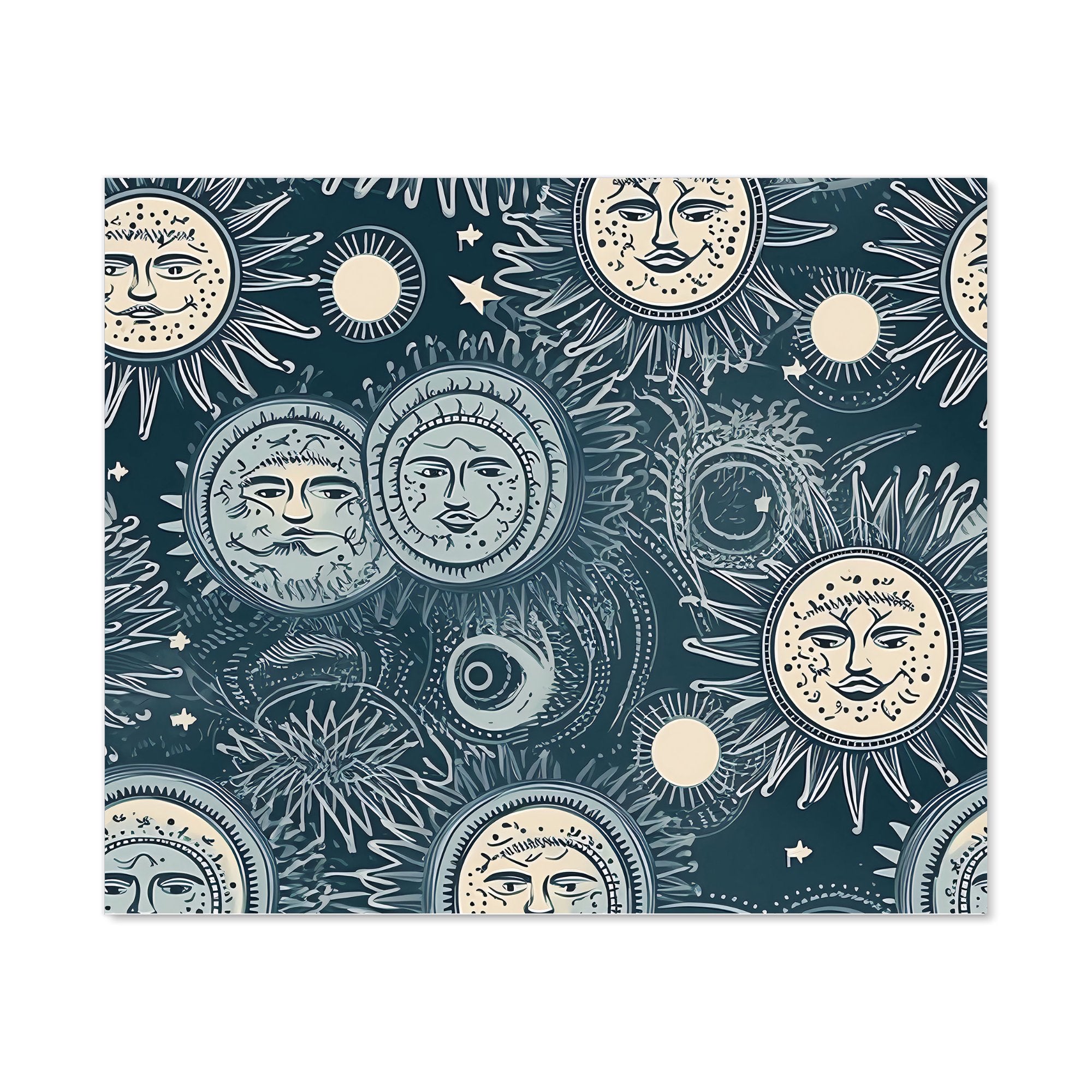Silver Blue Moon and Stars Kitchen Splashback