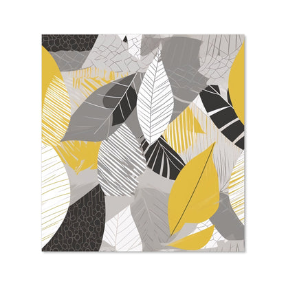 Grey Yellow Autumn Leaves Kitchen Splashback