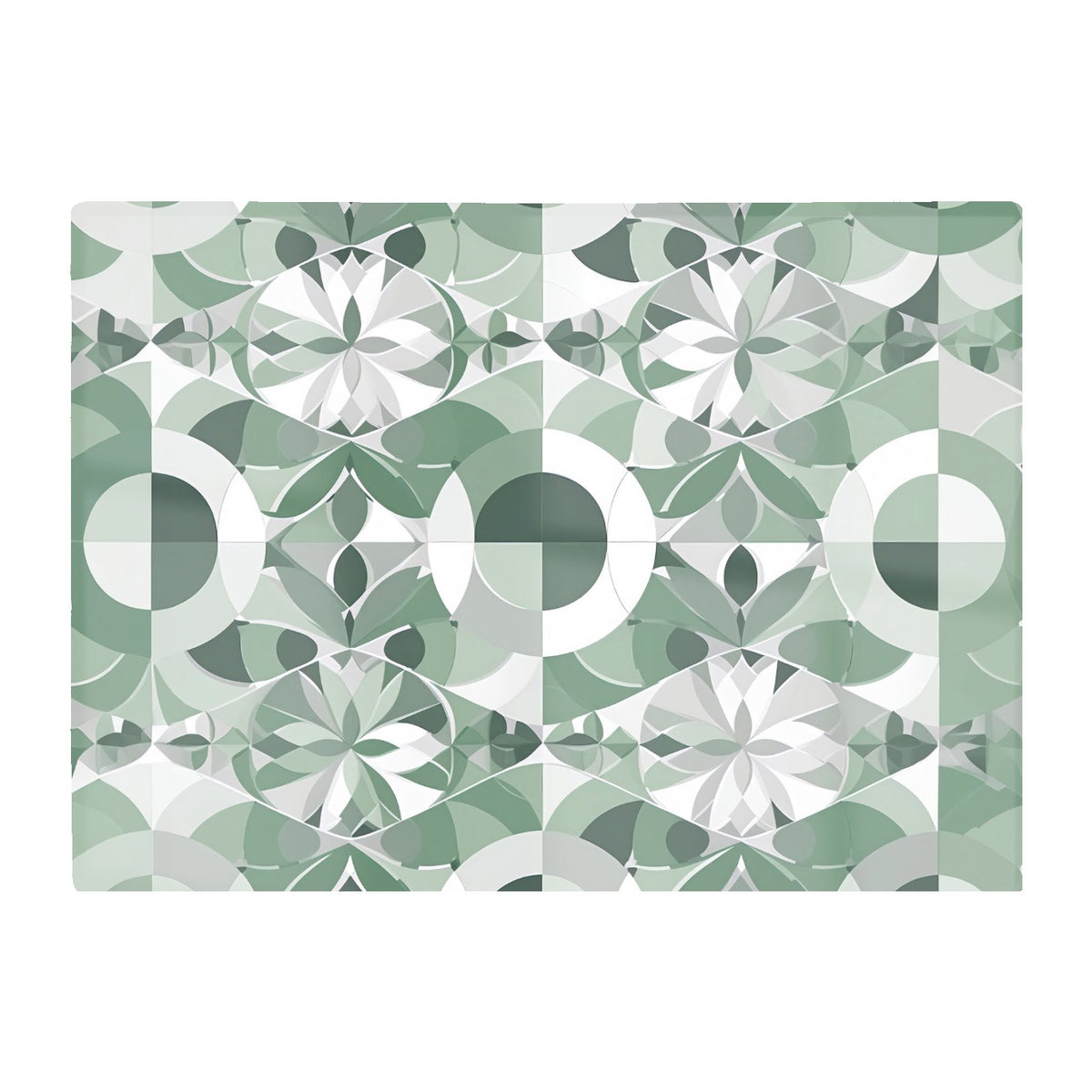 Geometric Pastel Green Glass Chopping Board