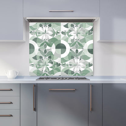 Geometric Pastel Green Kitchen Splashback