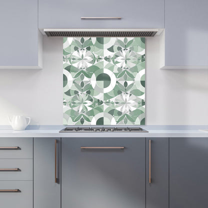 Geometric Pastel Green Kitchen Splashback