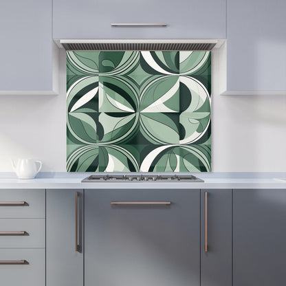 Geometric Green Black Kitchen Splashback