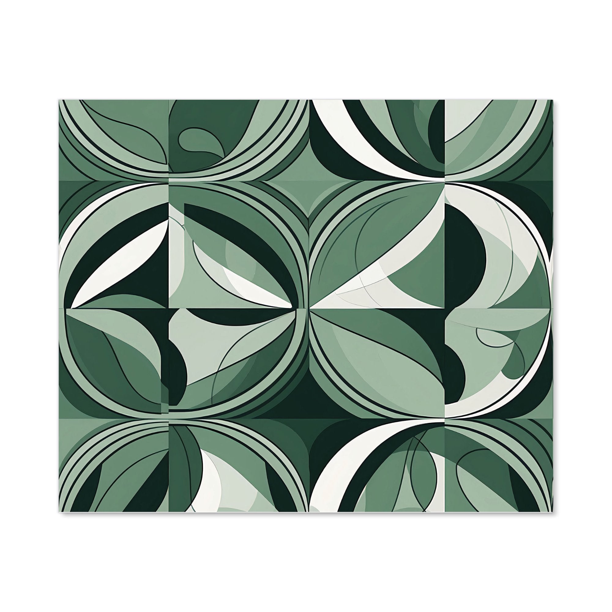 Geometric Green Black Kitchen Splashback