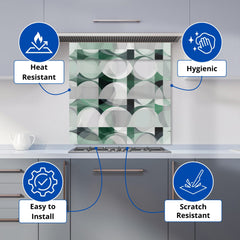 Geometric Grey Green Kitchen Splashback