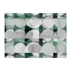 Geometric Grey Green Glass Chopping Board