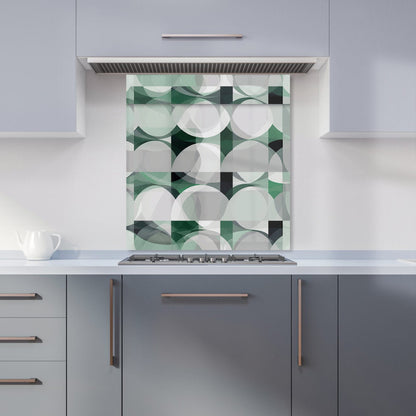 Geometric Grey Green Kitchen Splashback