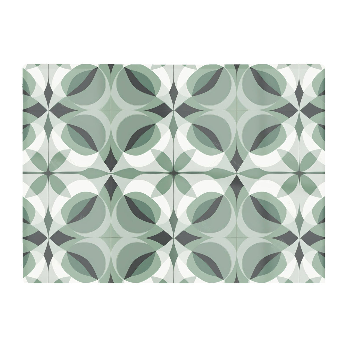 Geometric Green Grey Glass Chopping Board