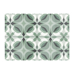Geometric Green Grey Glass Chopping Board