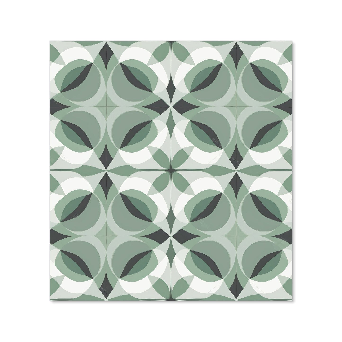 Geometric Green Grey Kitchen Splashback