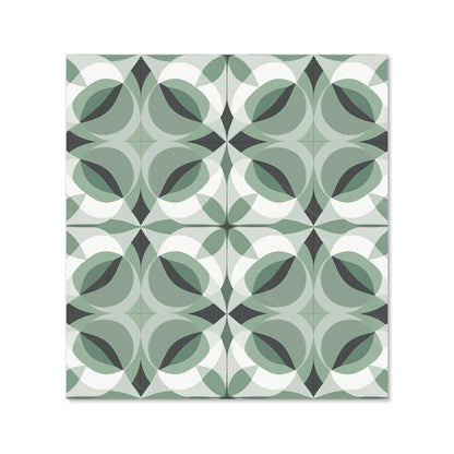 Geometric Green Grey Kitchen Splashback