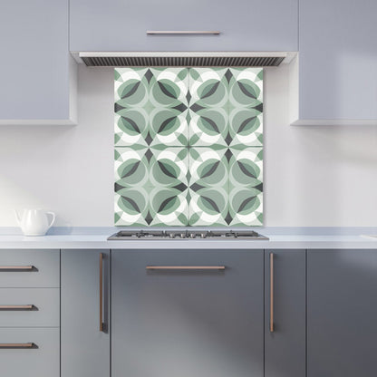 Geometric Green Grey Kitchen Splashback