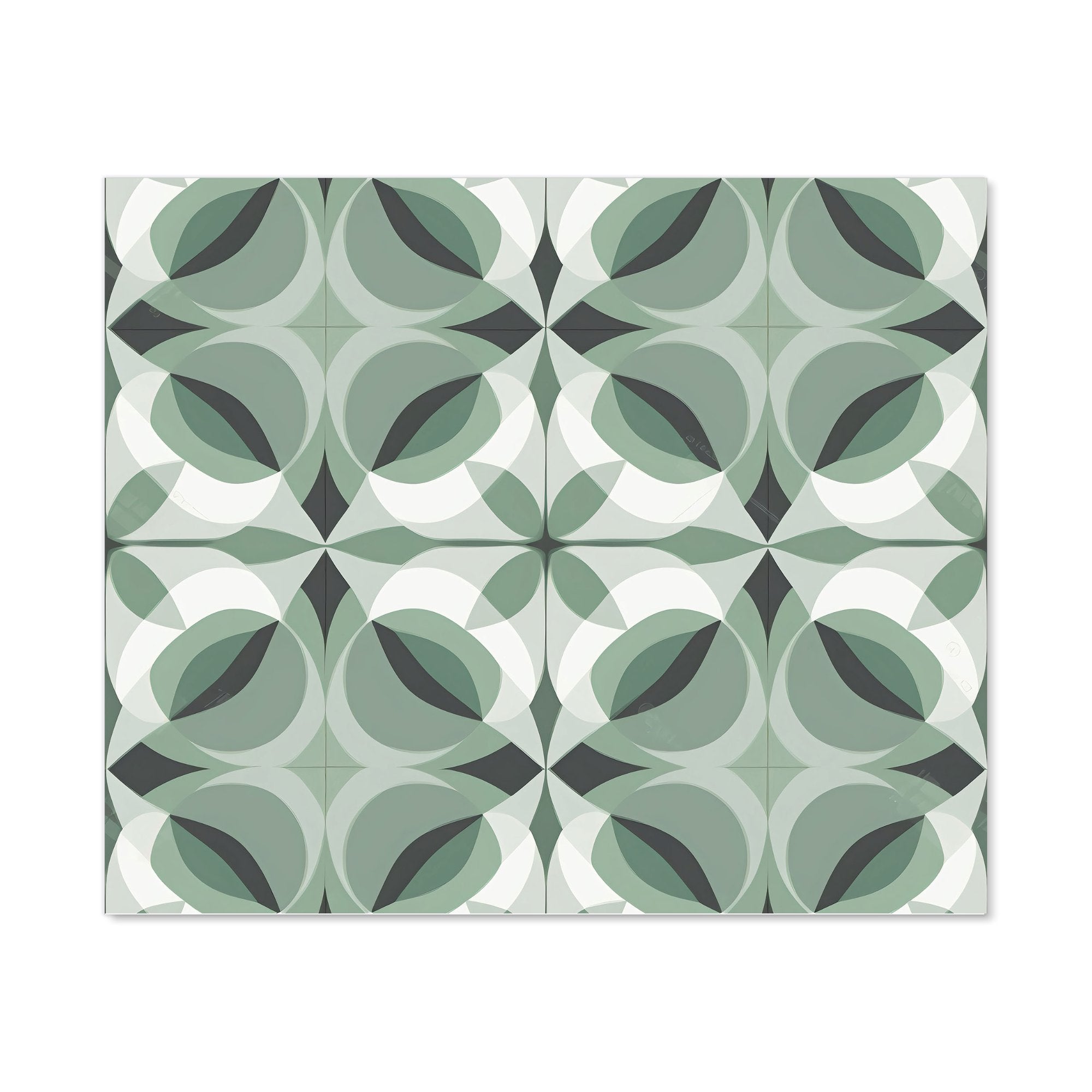 Geometric Green Grey Kitchen Splashback