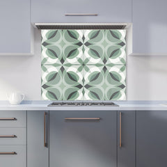 Geometric Green Grey Kitchen Splashback
