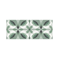 Geometric Green Grey Glass Bathroom Splashback