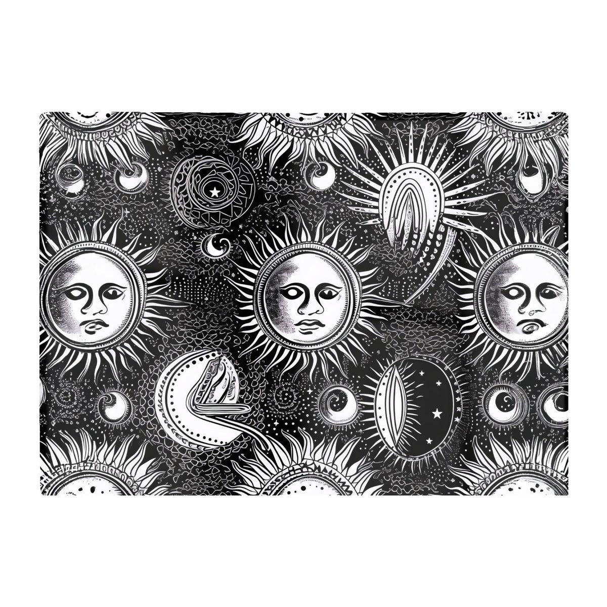 Moon And Sun Black White Glass Chopping Board