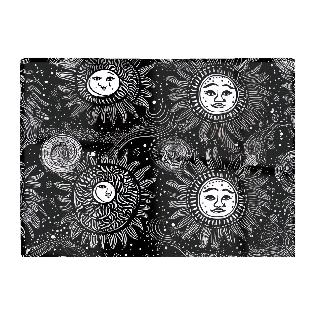 Moon And Sun White Black Glass Chopping Board