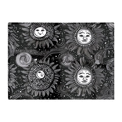 Moon And Sun White Black Glass Chopping Board