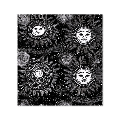 Moon and Sun White Black Kitchen Splashback