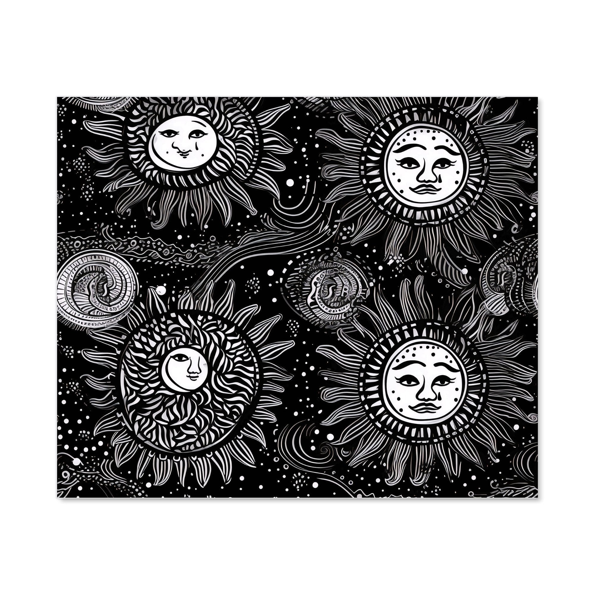 Moon and Sun White Black Kitchen Splashback