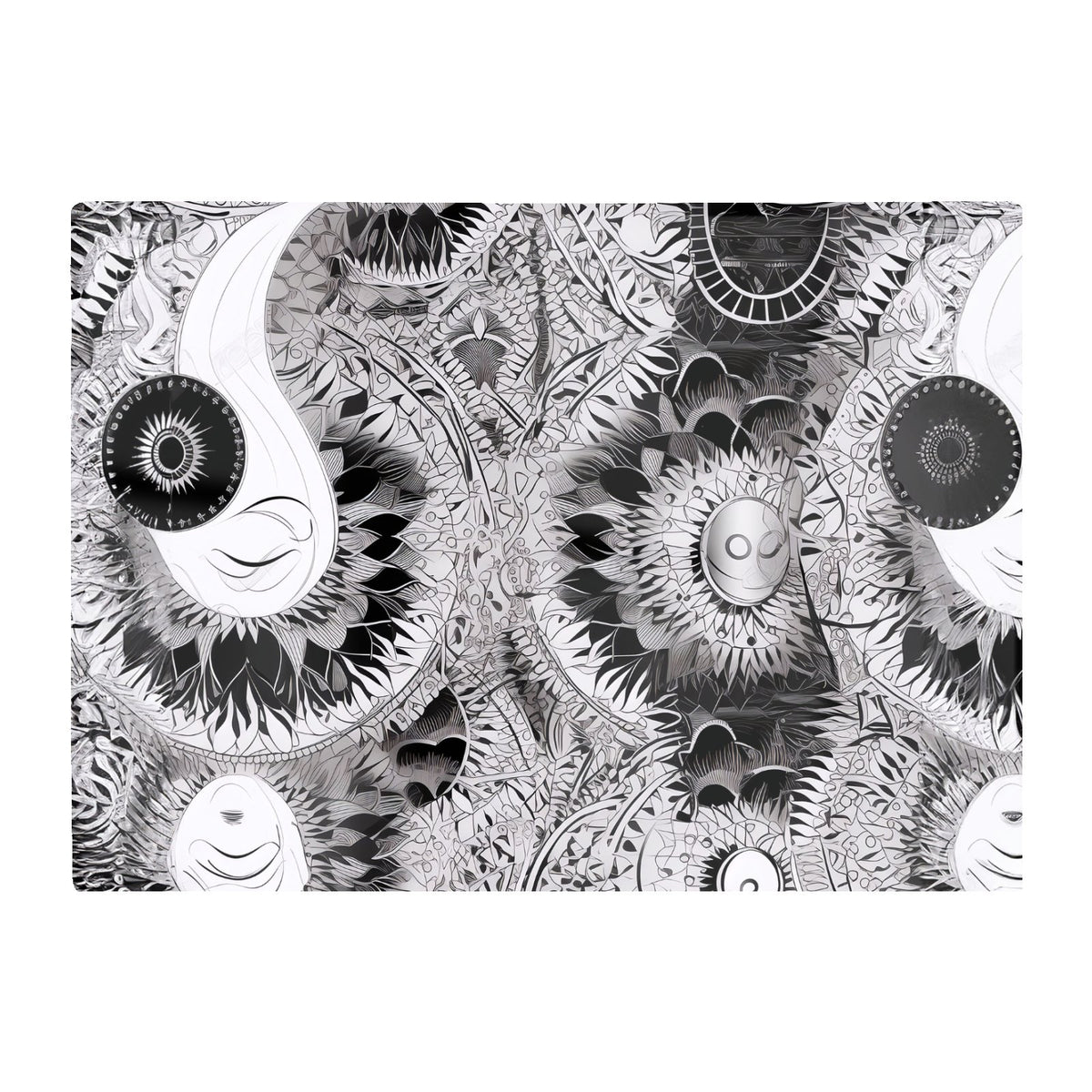 Abstract Moon And Sun Glass Chopping Board