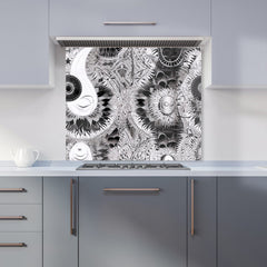 Abstract Moon and Sun Kitchen Splashback