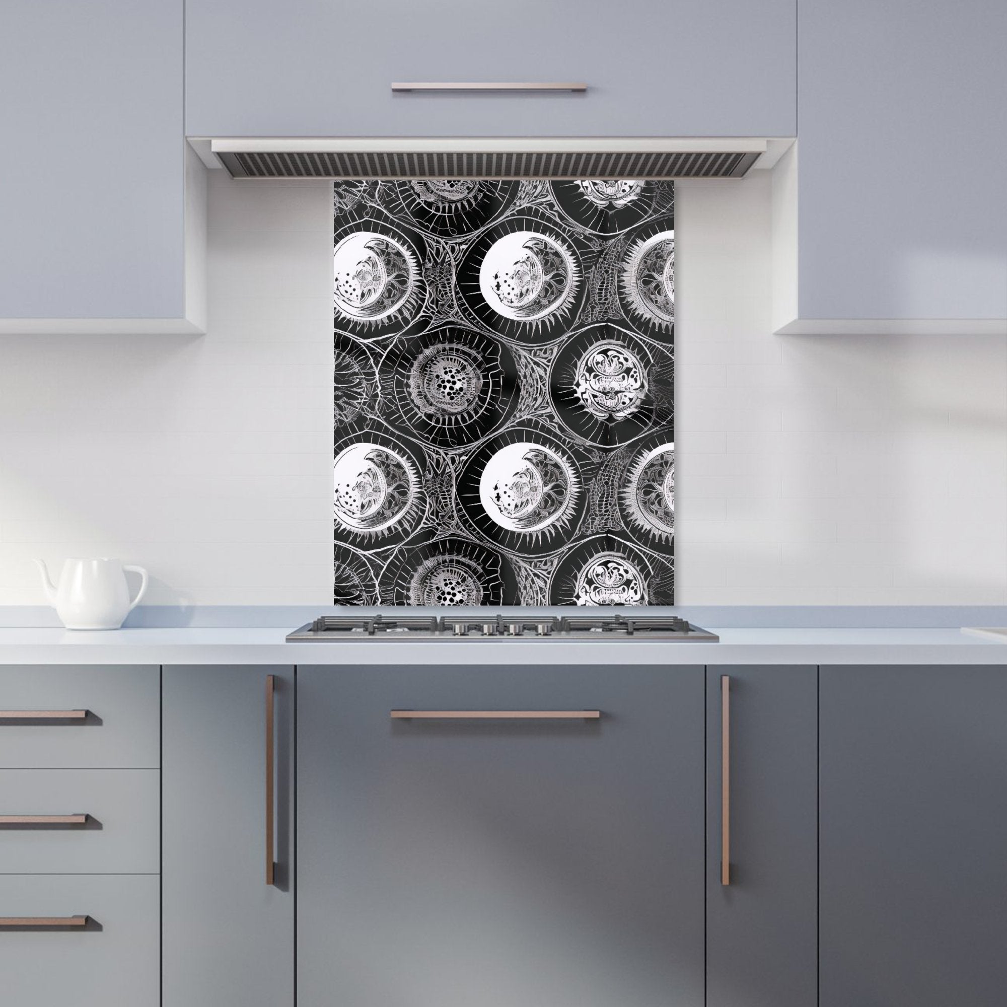 Black White Moon and Sun Kitchen Splashback