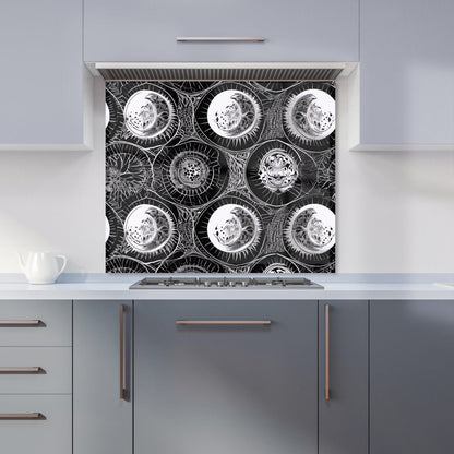 Black White Moon and Sun Kitchen Splashback