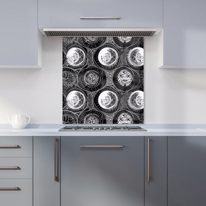 Black White Moon and Sun Kitchen Splashback