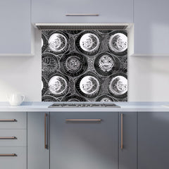 Black White Moon and Sun Kitchen Splashback