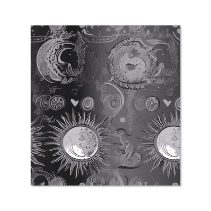 Black Grey Abstract Sun and Moon Kitchen Splashback