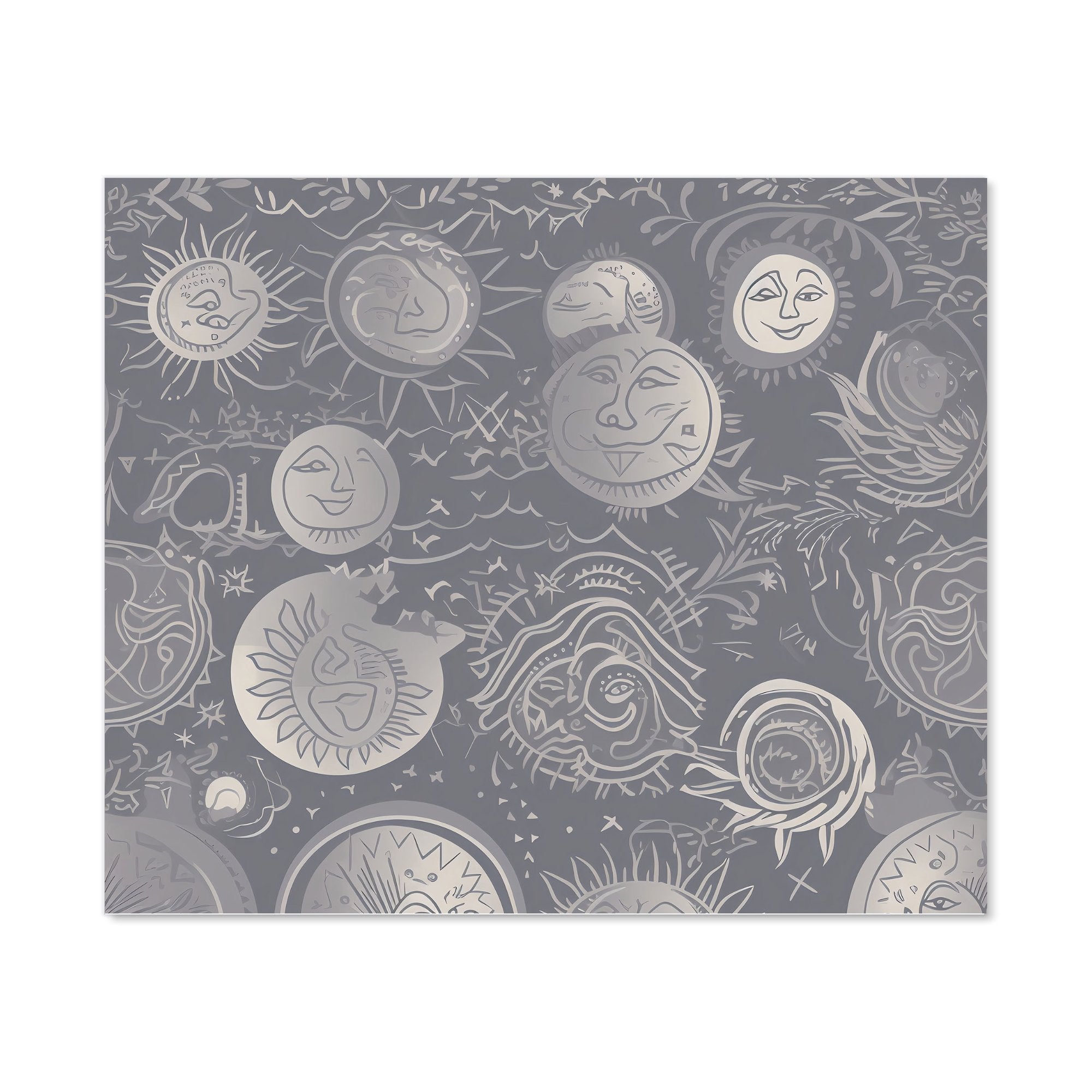 Sun and Moon in Grey Kitchen Splashback