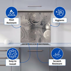 Abstract Moon Shapes Kitchen Splashback
