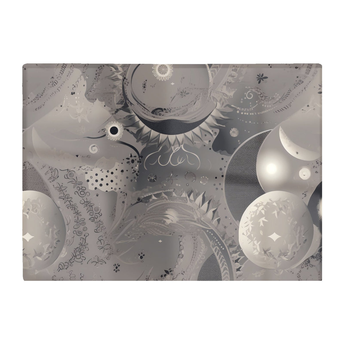 Abstract Moon Shapes Glass Chopping Board