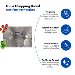 Abstract Moon Shapes Glass Chopping Board