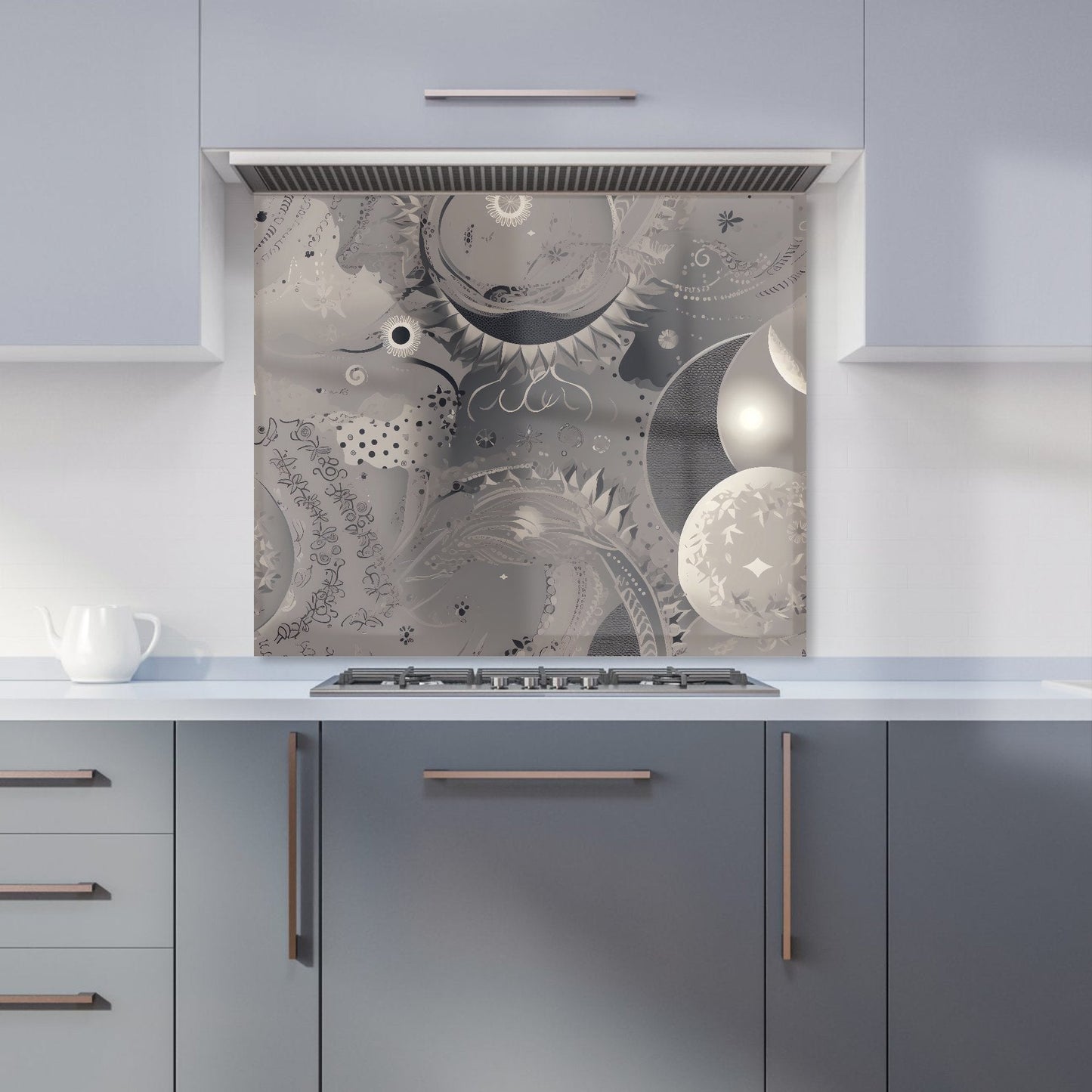 Abstract Moon Shapes Kitchen Splashback