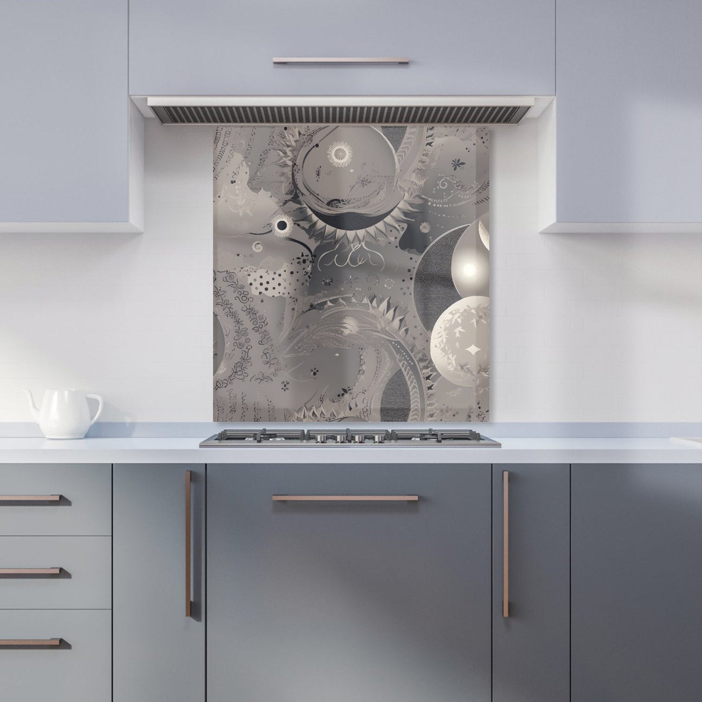 Abstract Moon Shapes Kitchen Splashback