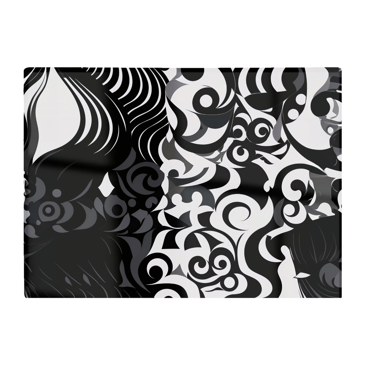 Black Grey Abstract Glass Chopping Board